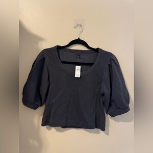 Aerie gray Puff Sleeve Top